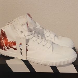 Feiyue White Sneakers with Red Dragon Design (Bruce Lee Edition)(Limited)
